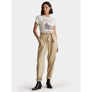 Polo Ralph Lauren Twill Belted‎ Pants Khaki 8 Paper Bag Waist